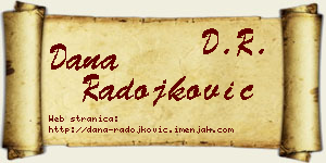 Dana Radojković vizit kartica